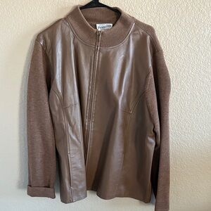 Pendleton Brown Leather and Knit Jacket